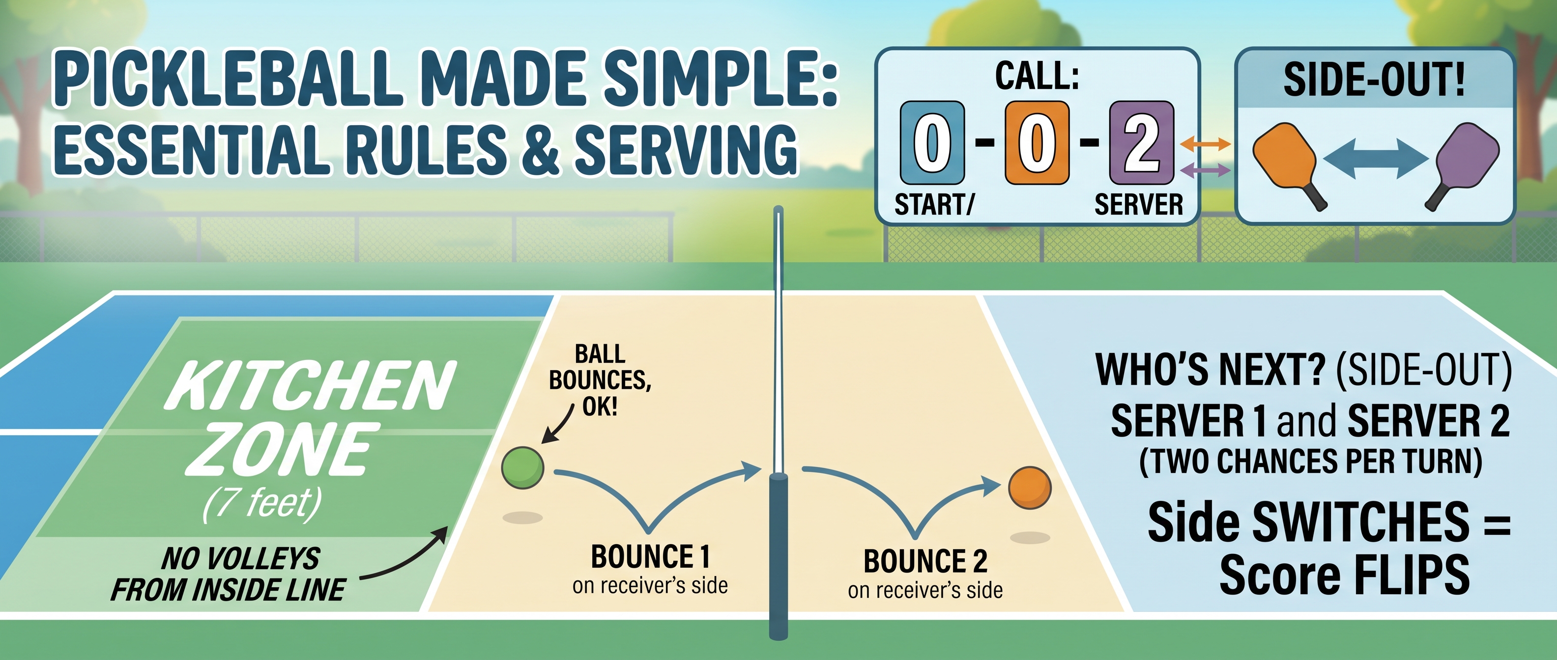 Pickleball Made Simple: Rules, Scoring, and the Two-Server Trick